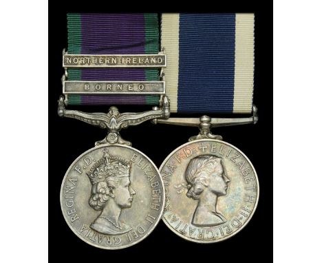Pair: Mechanician First Class W. Tomlin, Royal Navy  General Service 1962-2007, 2 clasps, Borneo, Northern Ireland, second cl