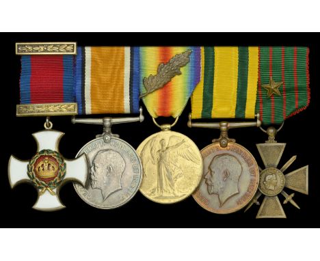 A Great War ‘Western Front’ D.S.O. group of five awarded to Major W. O. Wright, Royal Lancaster Regiment  Distinguished Servi