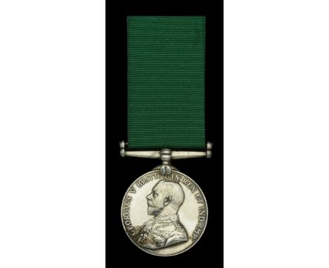 Volunteer Force Long Service Medal (India & the Colonies), G.V.R. (Tpr. W. M. Arrindell, Cawnpore A.F.) impressed naming, som