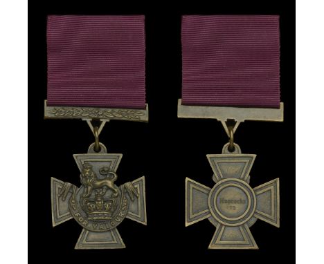 Victoria Cross, an official Hancocks & Co, London, replica, the reverse engraved ‘Hancocks 75’, in fitted leather case of iss