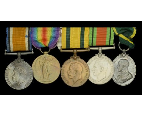 Five: Company Quarter Master Sergeant B. W. G. Winter, East Surrey Regiment  British War and Victory Medals (200318 A. W.O. C