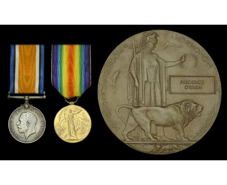 Pair: Private F. O’Brien, Loyal North Lancashire Regiment, who was killed in action on the Western Front on 10 August 1917  B