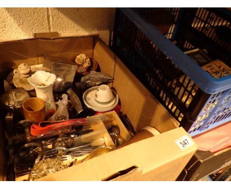 Three boxes of mixed items including a barometer 