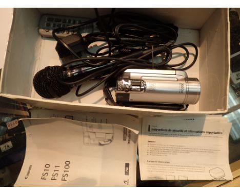 Cannon FS100 digital video recorder with IMP microphone 
