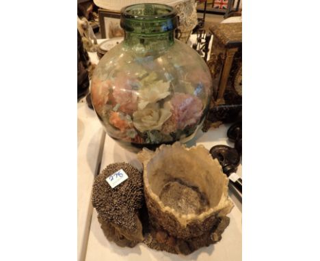 Glass carbuoy  terrarium and hedgehog planter 