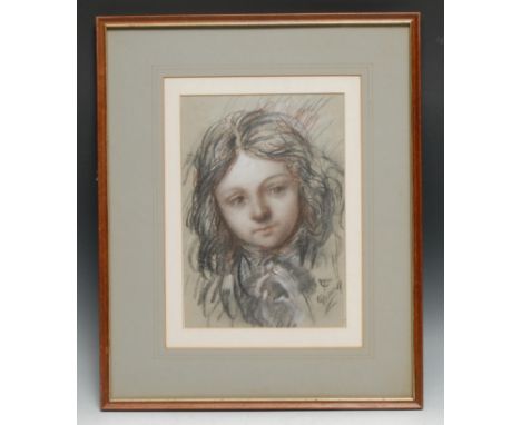 Thomas O'Donnell (Irish 1944 - 2020)Portrait of a Girlpastel and chalk drawing, signed, 27.5cm x 19cm 
