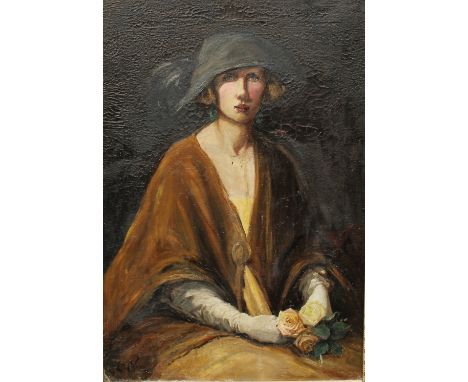 Ethel Wane (1875 - 1963) Portrait of a Society Lady, three-quarter lengthsigned, oil on canvas, 88cm x 60cm 
