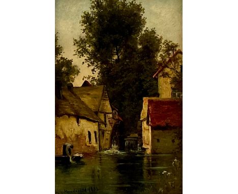 A M Macdonald (early 20th century)Washing Daysigned, oil on board, 22cm x 14cm 