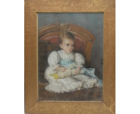 Emily Mitchell (Active 1870's - 1890's)Portrait of a Young Child signed, pastel, 69cm x 51cm 