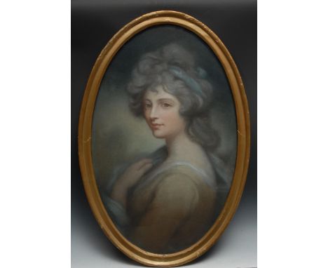 English School (early 20th century)Portrait of a Georgian Lady of Titleoval, pastel, 68cm x 42.5cm 