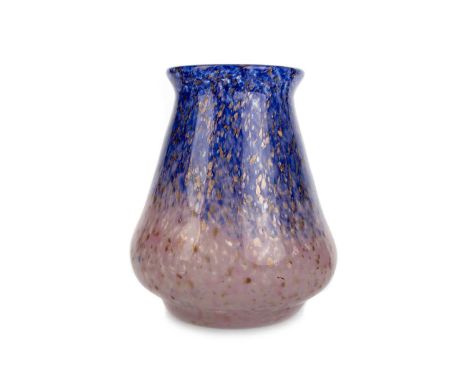 JOHN MONCRIEFF LTD., MONART GLASS VASE, 1930-39 in mottled purple to pink tones, with aventurine inclusions23.5cm highConditi