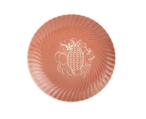 SUSIE COOPER FOR CROWN WORKS BURSLEM, 'COWBOY' PATTERN PLATE, ALONG WITH A FURTHER SUSIE COOPER DISH both 1930s, the plate ha