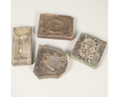 each with a carved architectural motif/feature, the largest 31cm x 23cm (4). *CR Wear commensurate with age and use.