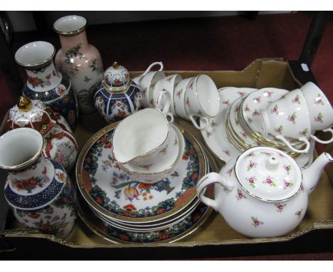 A Duchess China Tea Service, including tea pot milk, sugar, and sandwich plate; Japanese cabinet plates, vase and covers etc: