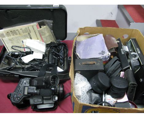 A Canovision HI8 A1 Hi Video Camera and Recorder, in original box, Bell &amp; Howell, Sankyo 8mm cine cameras, Polaroid Insta