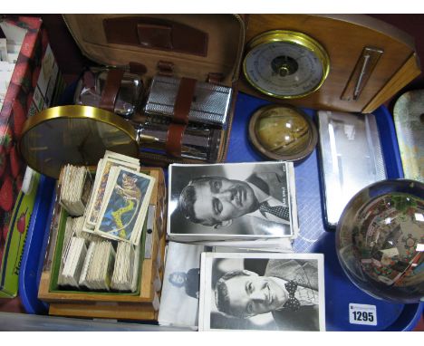 Film Star Photographs of Stewart Granger, Clark Cable, gentleman's travelling case, barometer LOOPING (Swiss) eight day antim