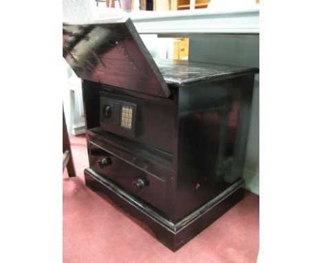 Metal Safe in Painted Commode Chest. £15-25