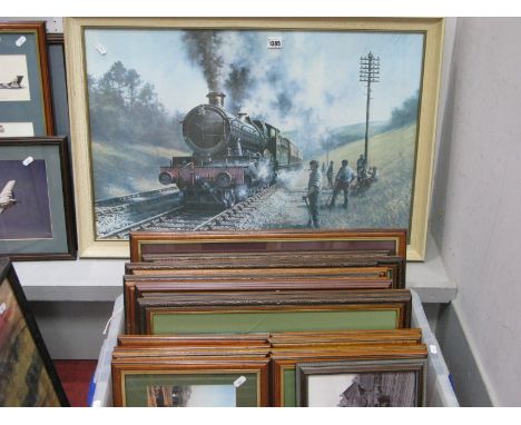 Train Prints, steam engine photographs etc, approximately  twenty two.