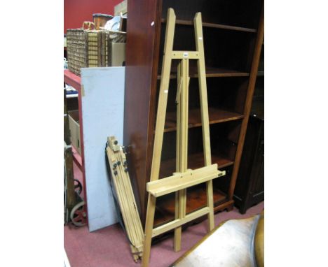 A Daler Rowney Wooden Portable Artists Easel, and a D Rowney freestanding artists easel. (2)