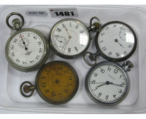 A Hallmarked Silver Open Face Pocketwatch, the white dial with Roman numerals and seconds subsidiary dial, stating "Every Hou