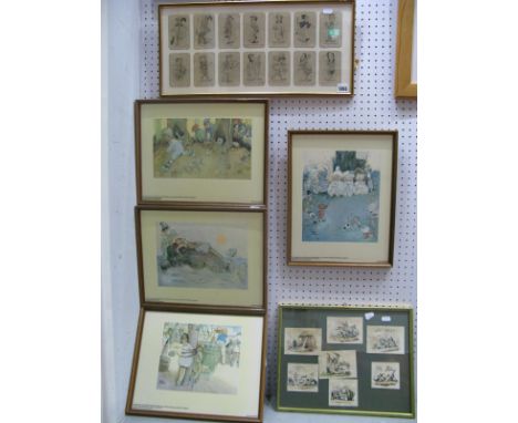Fourteen English Game Cards, circa late XIX Century, include 'Stop Thief', 'Eyes Right', 'My Hearts in the Highlands', framed