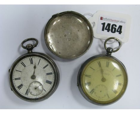 A Chester Hallmarked Silver Cased Openface Pocketwatch, (damages) within engine turned case; together with a J.G.Graves Sheff