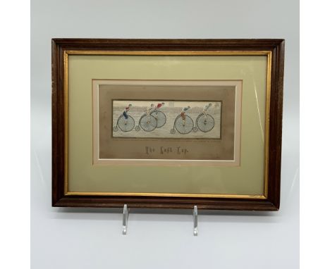A finely woven silk picture titled The Last Lap by Thomas Stevens, an English textile artist renowned for his Stevengraph sil
