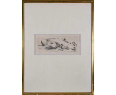 Monsieur X A state of undress Circa 1920 With an accompanying amusing phallic etching  Provenance: Bonheur du Jour Gallery  F