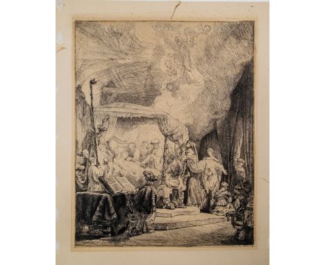 After Rembrandt van Rijn (1606 - 1696) by Charles Durand (1835-1905)&nbsp;The Death of the Virgin Late 19th century Etching a