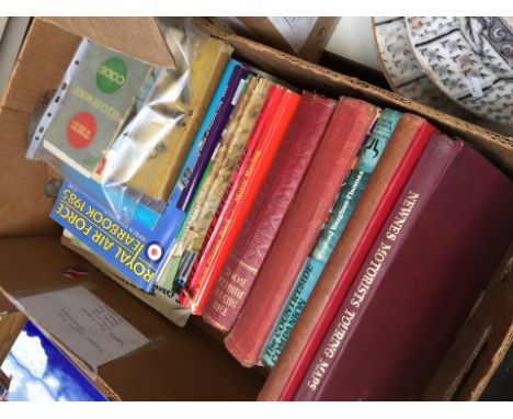 Box of vintage books and ephemera 