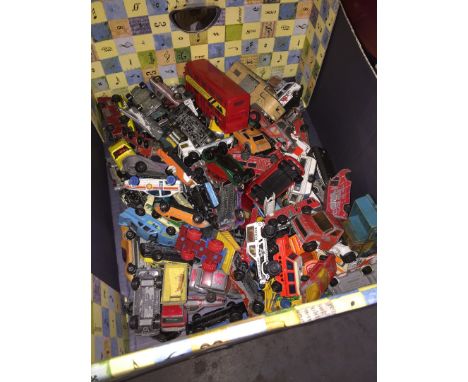 A box of assorted Dinky and Corgi cars 