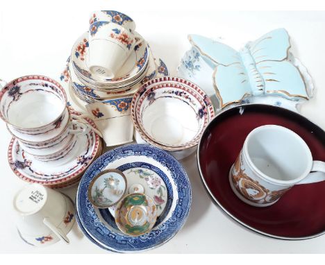 A mixed lot of pottery including a T.F. &amp; S Art Deco part tea set, a Carlton Ware bowl, a Cauldon part tea set, a Royal D