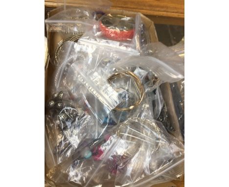 A tray of vintage and modern bracelets 