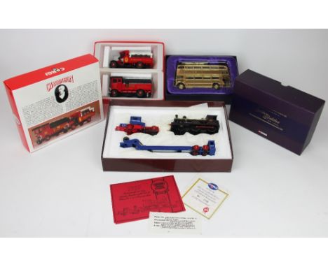 A Matchbox models of Yesteryear US-16 1929 Scammell 100 ton truck-trailer with G.E.R class E4 2-4-0 Loco; a Corgi limited edi