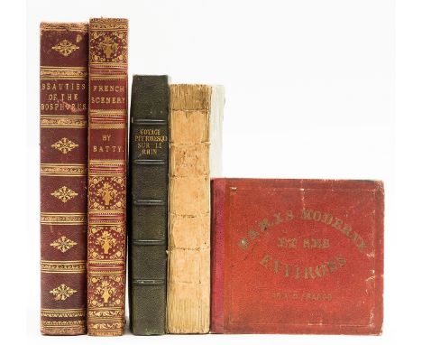 Europe.- Batty (Captain R.) French Scenery, engraved title and 64 engraved plates, scattered spotting, faint off-setting, boo