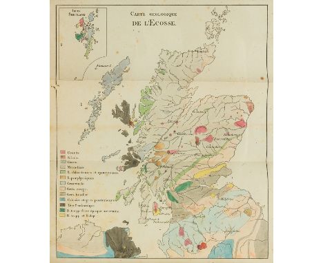 Geology.- Boué (Ami) Essai Géologique sur l'Écosse, first edition, half-title, 7 lithographed plates and 2 maps, one hand-col