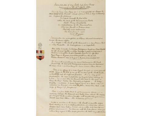 Suffolk Church Architecture.- [Bacon (Henry Francis, architect in Bury St Edmunds &amp; elsewhere, 1831-1902)] Memorandum of 