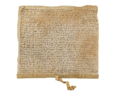 France/Low Countries.- Deed of sale by Huet Reneau to Johan [?le] bon and Crestienne his wife, in the parish of Maiet of a pi