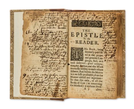Law.- Finch (Sir Henry) Law, or a discourse thereof, in four books, title within woodcut typographic border, woodcut head-pie