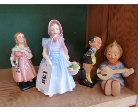 Goebel girl, Doulton Pickwick &amp; Little Nell, Wendy figures (4)