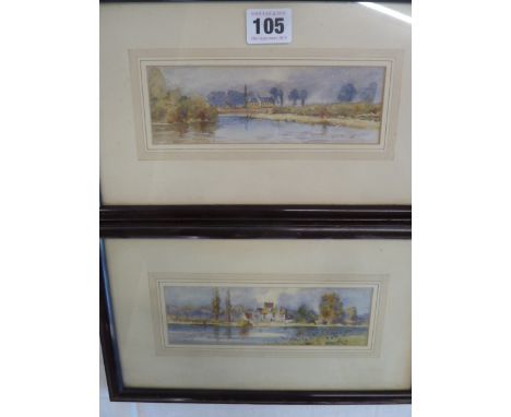 Pair small watercolour landscapes - Hugh Vane Turner