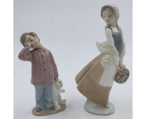 Two Nao figurines, largest H: 22 cm, no cracks or chips. UK P&amp;P Group 2 (£20+VAT for the first lot and £4+VAT for subsequ