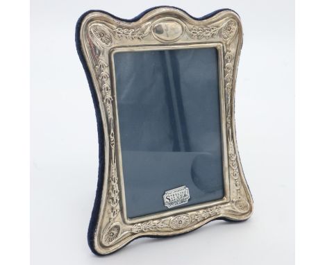 Hallmarked silver mirror, 18 x 17 cm, boxed. UK P&amp;P Group 2 (£20+VAT for the first lot and £4+VAT for subsequent lots) 