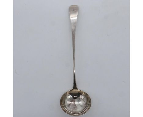 Hallmarked silver ladle, London assay, marked for George III, 192g. UK P&amp;P Group 2 (£20+VAT for the first lot and £4+VAT 