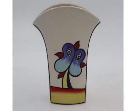 Lorna Bailey round top vase in the Lakeside pattern, no cracks or chips, H: 20 cm. UK P&amp;P Group 2 (£20+VAT for the first 