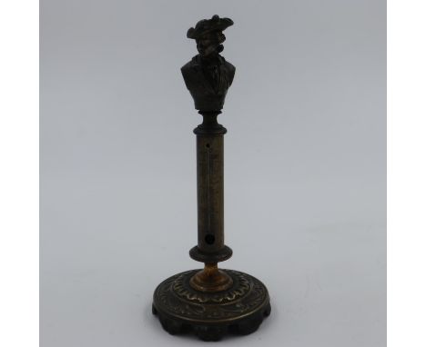 French bronze thermometer stand, H: 20 cm. UK P&amp;P Group 2 (£20+VAT for the first lot and £4+VAT for subsequent lots) 