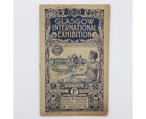 Official daily programme for the 1901 Glasgow International Exhibition Monday 29th July. UK P&amp;P Group 1 (£16+VAT for the 