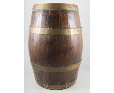 Coopered half barrel stick, umbrella stand, 46cm high.