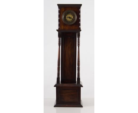 Slate mantel clock, architectural form, engraved presentation plaque, cylinder movement, a French brass mantel clock damaged,