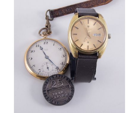 Gentleman's Tissot Seastar Automatic gold-plated wrist watch, plated cufflinks, a Rone gold-plated "Dress" open face pocket w